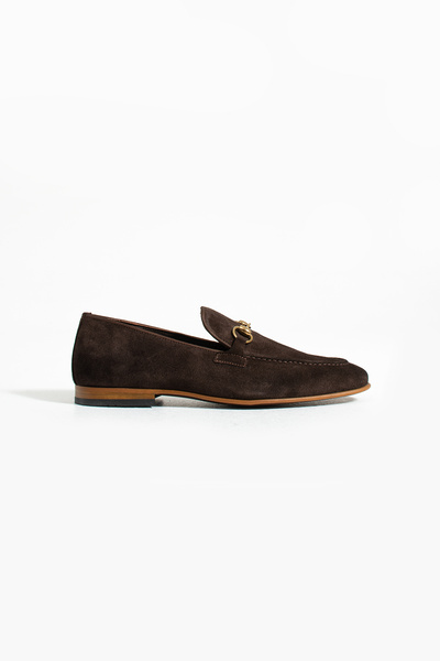 NAZEF Neolit ​​Suede Leather Loafer Shoes with Sole Buckle Detail
