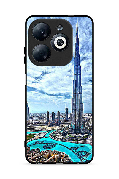 Covernex غطاء حماية لهاتف إنفينيكس سمارت 8 4G، برج خليفة، غيوم مؤثرة