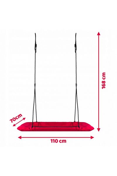 Neo-Sport Leagan tip cuib pentru copii dreptunghiular XXL 110 x 70 cm 150 kg Rosu