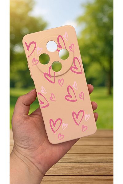 Vip Case Redmi 14C - حافظة مطاطية واقية كلاسيكية ممتصة للصدمات من السيليكون بنمط قلب وردي277