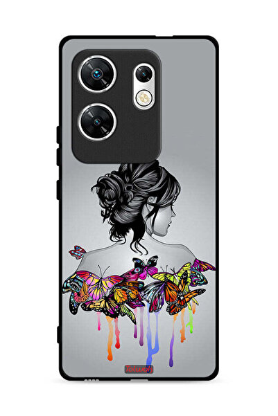 Tolwak غطاء حماية لهاتف Infinix Zero 30 4G بنقشة فراشات وفتاة فنية تجريدية