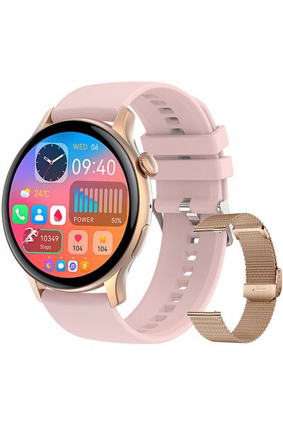 SOLTOY Ceas SmartWatch SOLTOY™ Honey, Ecran AMOLED HD 1.43", Notificari, Doua bratari incluse.