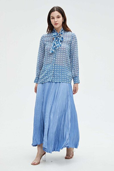 Nichii Women's Long Sleeve Patterned Blouse