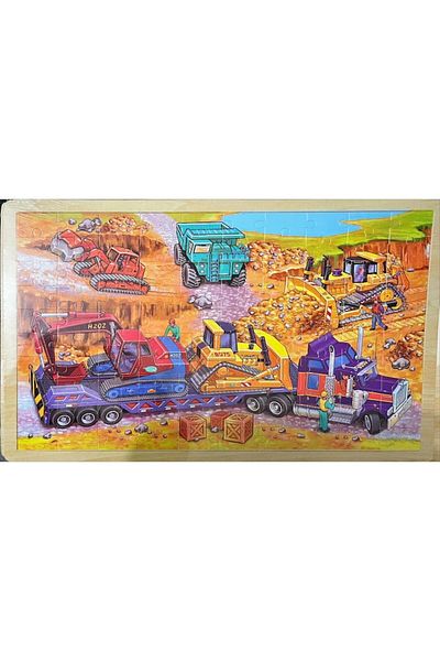 OEM Puzzle din lemn - Santier in lucru, 100 piese