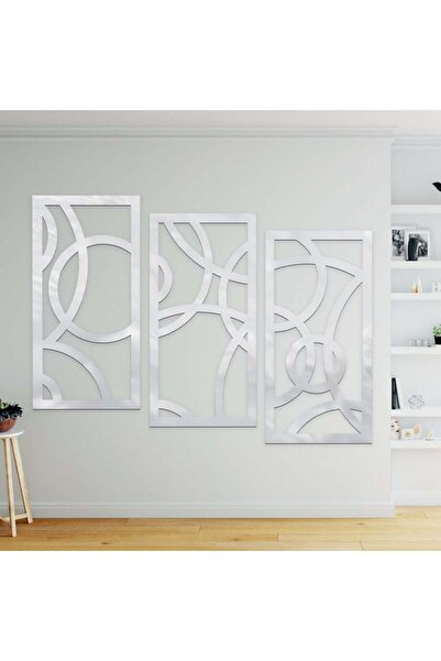 4gdran Silver acrylic sculpture with an abstract art pattern