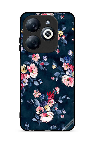 Covernex غطاء حماية لهاتف إنفينيكس سمارت 8 4G مزين برسومات زهور مرسومة يدويًا