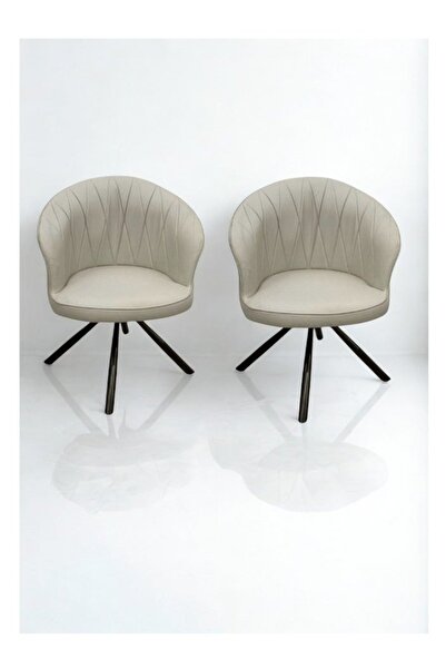 smart home طقم كراسي طعام مكون من كرسيين جلد ثابتين – كرسي جلدي واحد أنيق، 50×50×85 سم