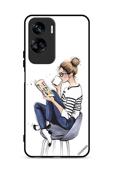 Covernex غطاء حماية لهاتف Honor 90 Lite 5G بطبعة كتاب قراءة الفن