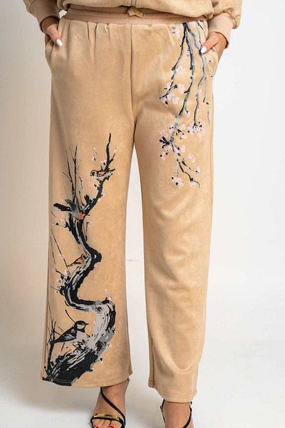 Nichii Women's Long Wide Printed Pants