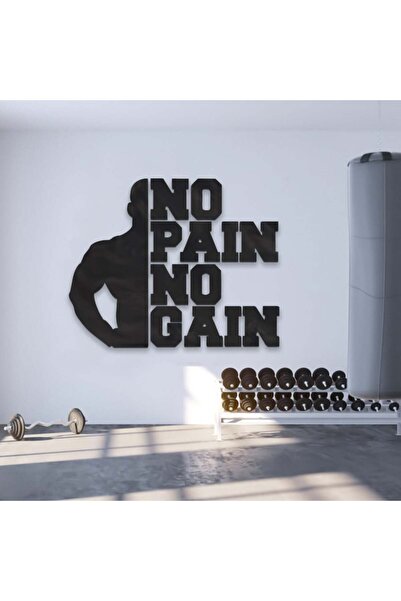 Marktna Black acrylic painting with the inscription "No Pain, No Gain"