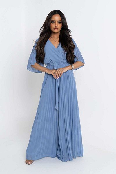 Nichii Butterfly Short Sleeve Jumpsuit with Waist Belt