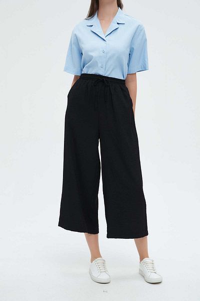 Nichii Women's Loose 3/4 Pants with Drawstring Waist