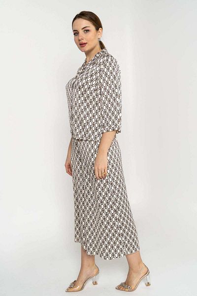 Nichii Women's Wide 3/4 Printed Trousers