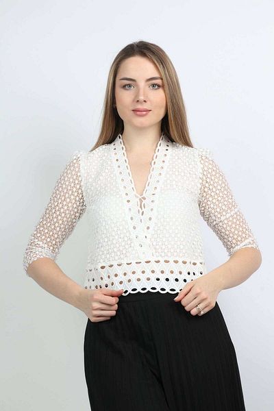 Nichii Women's 3/4 Sleeve Lace Blouse