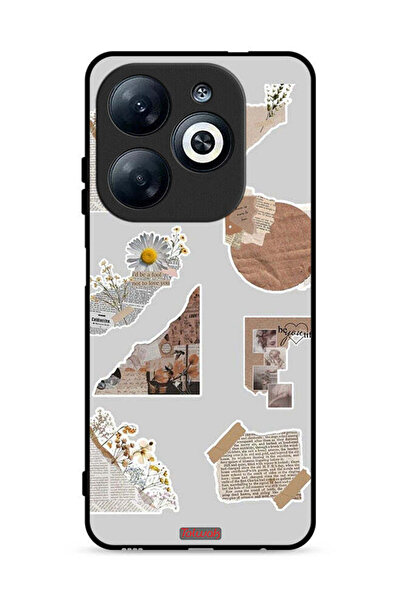 Tolwak غطاء حماية لهاتف Infinix Smart 8 4G مصنوع من قطع من الملصقات الورقية