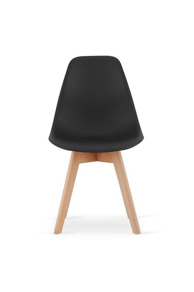 Mercaton Set 4 scaune bucatarie/living, Mercaton, Kito, PP, lemn, negru si natur