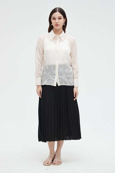 Nichii Women's Long Sleeve Sheer Shirt