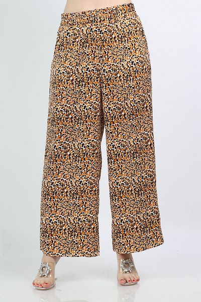 Nichii Women's Long Wide High-Waist Tiger Print Pants