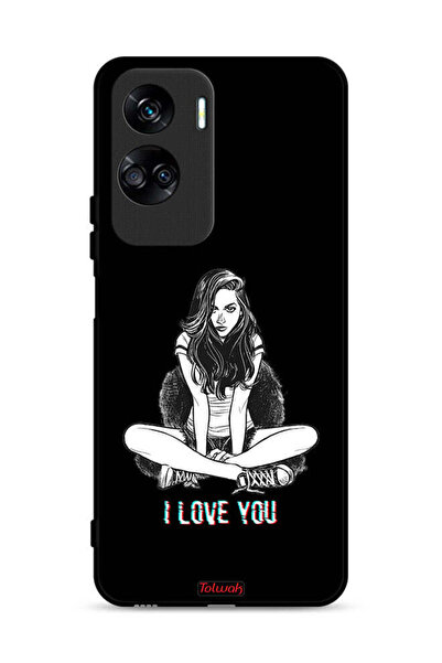 Tolwak غطاء حماية لهاتف Honor 90 Lite 5G برسومات "أحبك"