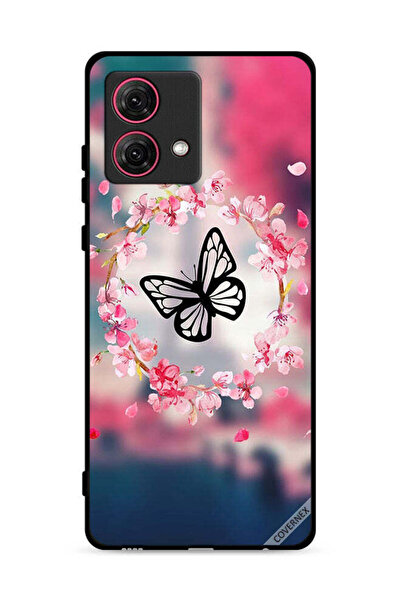 Covernex غطاء حماية لهاتف موتورولا موتو جي 84 5 جي بتصميم فراشة وحلقة زهور