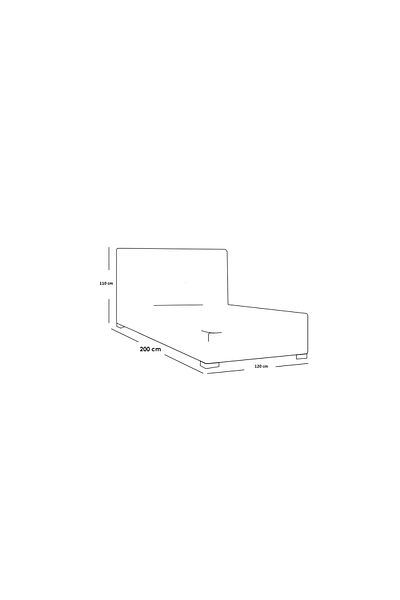 modern suite Madrid | Single bed, velvet fabric, size 120*200*110 cm, white color