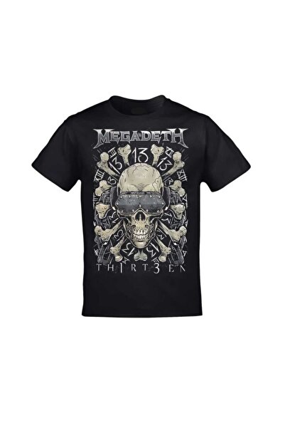 Harajuku Style Siyah Megadeth Baskılı Oversize Unisex