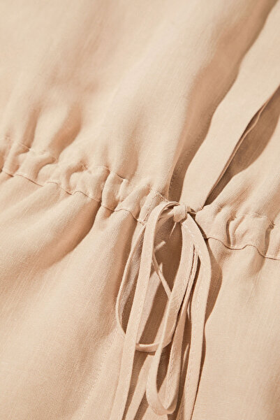 W Collection Beige Linen Viscos Bluz