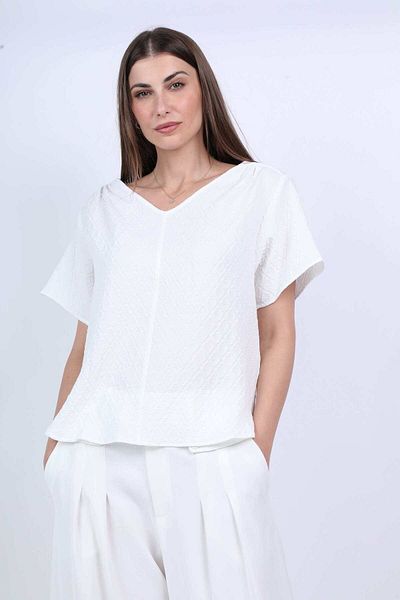 Nichii Women's Classic Plain Short Sleeve Blouse