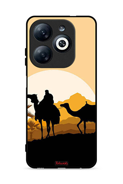 Tolwak غطاء حماية لهاتف إنفينيكس سمارت 8 4G، رسمة جمال في الصحراء