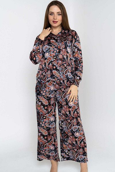 Nichii Women's Loose-Fit Floral Print Long Trousers