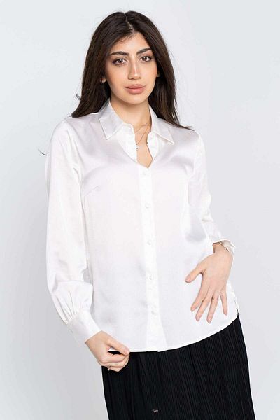 Nichii Women's Solid Color Shirt with Front and Side Buttons