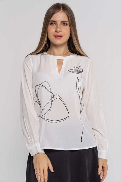 Nichii Women's Long Sleeve Open-Front Blouse