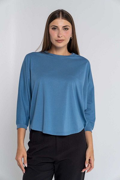 Nichii Solid Oversized 3/4 Sleeve Blouse