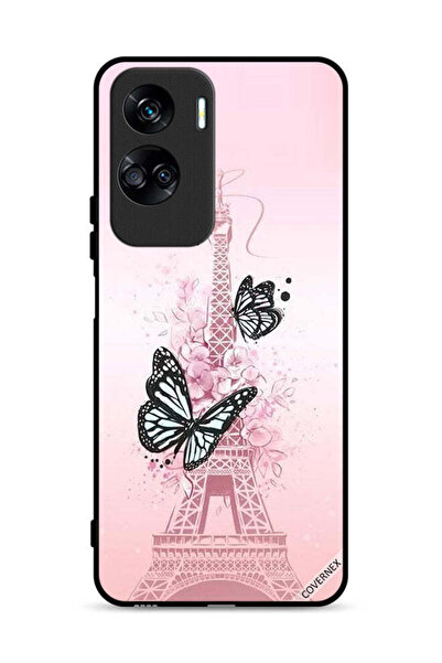 Covernex غطاء حماية لهاتف Honor 90 Lite 5G بنقشة فراشات على برج إيفل