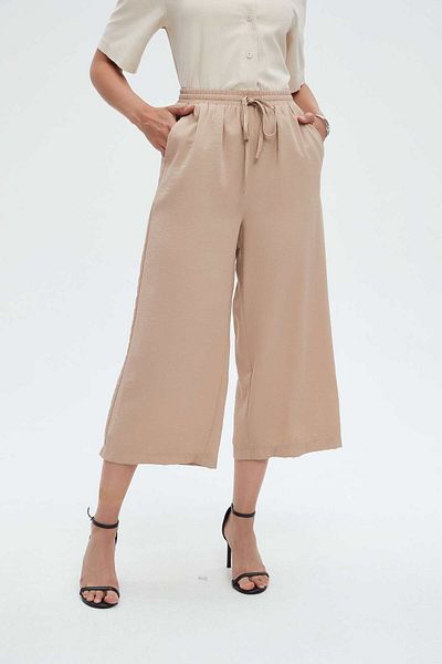 Nichii Women's Loose 3/4 Pants with Drawstring Waist