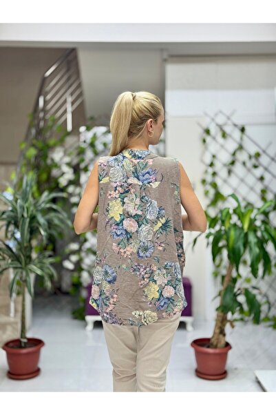 Punta Otantik LS8819D Αμάνικη βαμβακερή ιταλική μπλούζα με τσέπες βιζόν