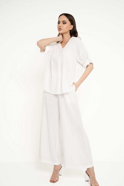 Nichii Women's High-Waisted Wide-Leg Long Trousers