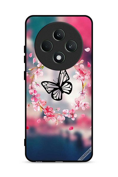 Covernex غطاء حماية لهاتف Oppo Reno12 F 4G بتصميم فراشة وحلقة زهور