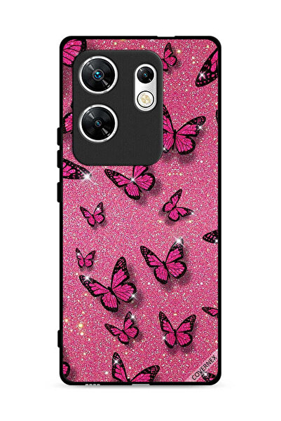 Covernex غطاء حماية لهاتف Infinix Zero 30 4G بنقشة الفراشات واللمعان