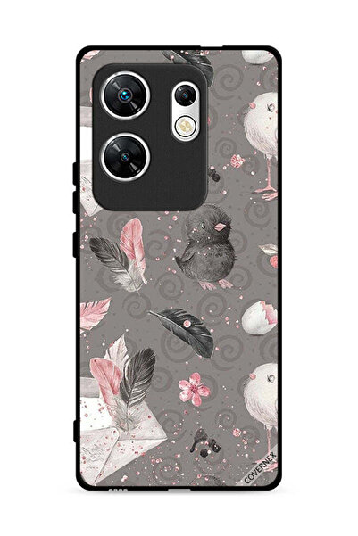 Covernex غطاء حماية لهاتف Infinix Zero 30 4G بنقشة ريش وفراخ