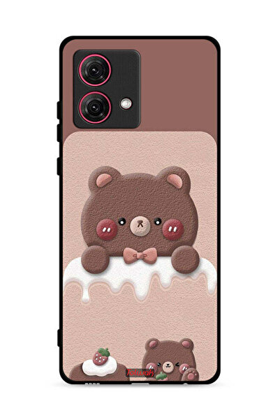 Tolwak غطاء حماية لهاتف موتورولا موتو جي 84 5G بطبعة دب الفراولة