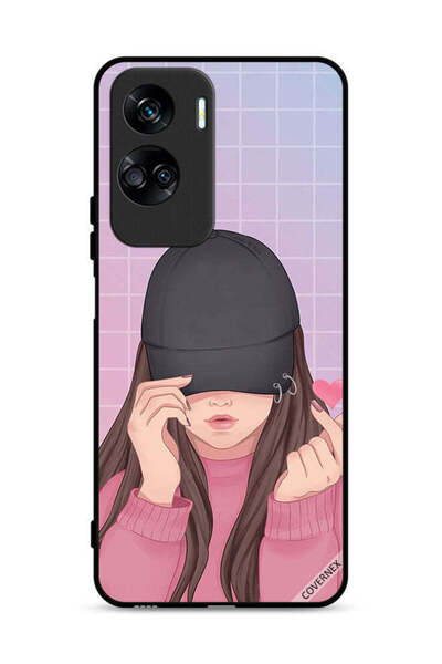 Covernex غطاء حماية لهاتف Honor 90 Lite 5G بطبعة قبعة سناب لوف جيرل