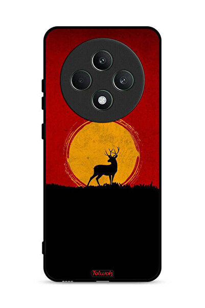 Tolwak غطاء حماية لهاتف Oppo Reno12 F 5G برسومات الغزال والقمر