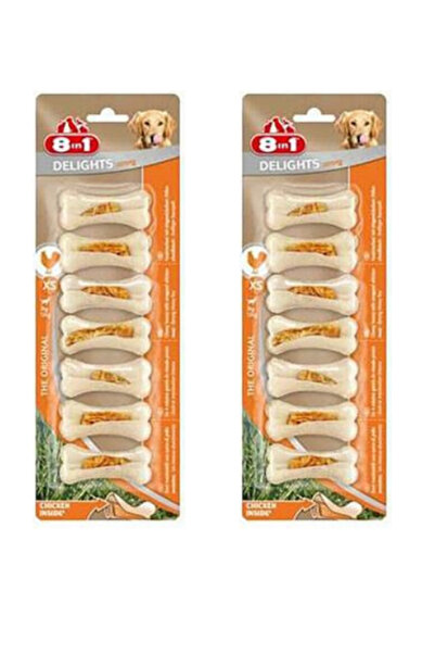 8in1 Delights Strong Tavuklu Köpek Ödül Kemiği (XS) 140Gr X 2 Adet