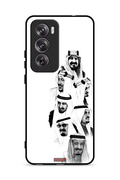 Tolwak غطاء حماية لهاتف Oppo Reno12 Pro 5G، فن ملوك السعودية، أبيض وأسود