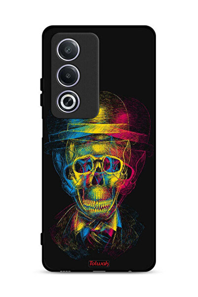 Tolwak غطاء حماية Oppo A3 Pro 5G بتصميم جمجمة وقبعة ملونة وفن خيالي