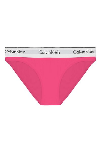 Calvin Klein , Chiloți de damă din amestec de bumbac și modal, alb, roz, L