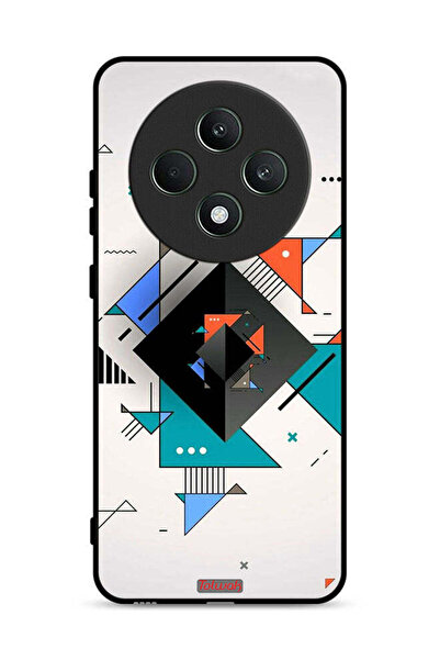 Tolwak غطاء حماية لهاتف Oppo Reno12 F 5G بأشكال مربعة ومثلثة ونمط تجريدي