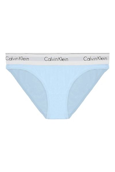 Calvin Klein , Chiloți de damă din amestec de bumbac și modal, albastru pastel, mărimea L