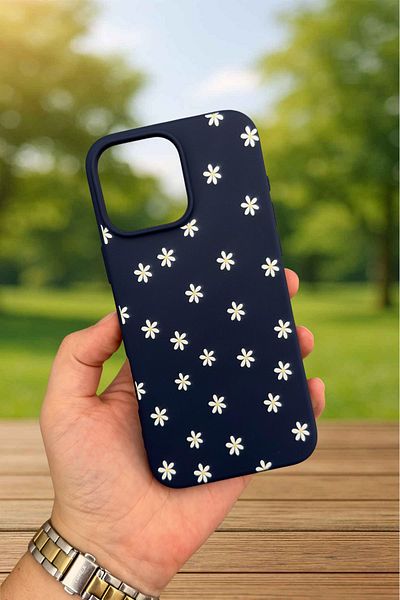 Vip Case iPhone 14 Plus و15 Plus - حافظة مطاطية كلاسيكية ممتصة للصدمات من السيليكون بنمط MINI DAISY277